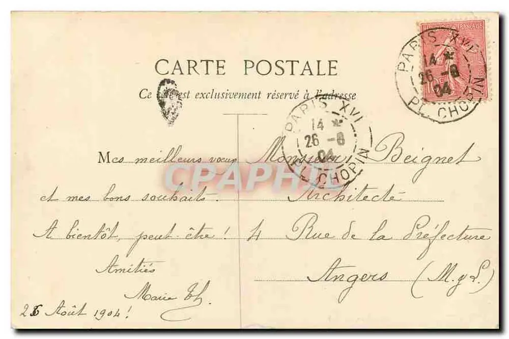 Paris - Igreja de Saint-Merri — fachada gótica decorada com estátuas — M. G. n° 162 - Verso