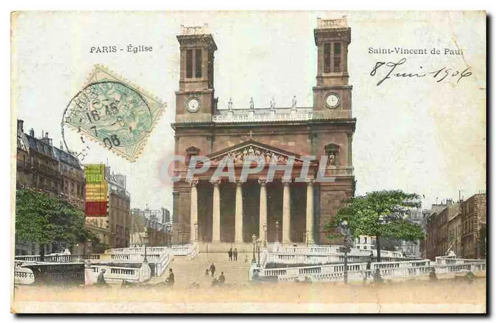 Paris - Igreja de São Vicente de Paulo — editor desconhecido, número de série não visível - Frente