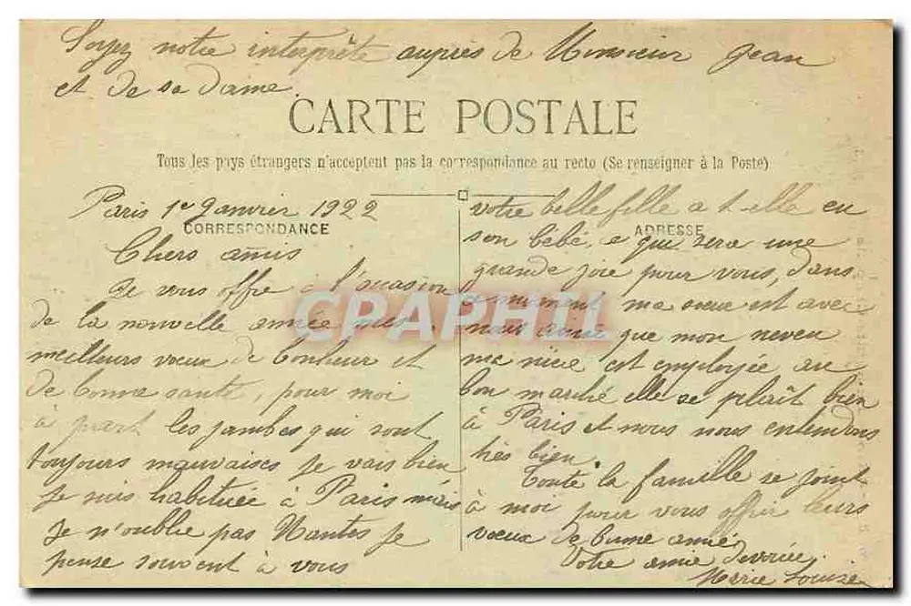 PARIS — A Santa Capela — M. J. — n° 628 - Verso