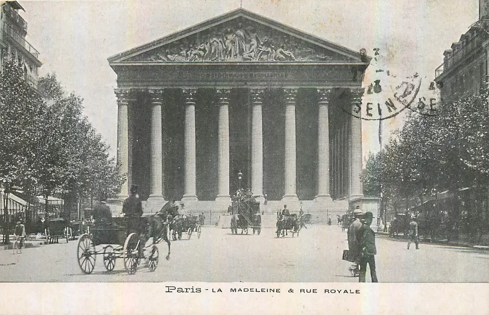 Paris - A Madeleine & Rue Royale — editor não identificado, número de série não visível - Frente