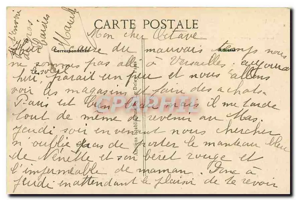 PARIS — A Madeleine — Editor C.P.D. n° 4544 - Verso