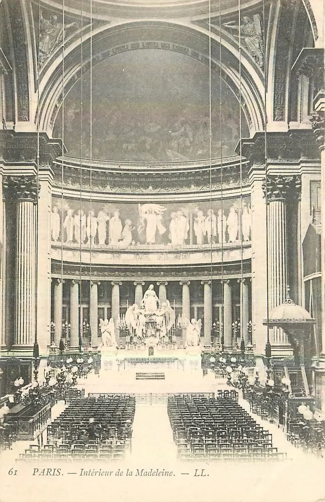 Paris — Interior da Madeleine — LL. — N° 61 - Frente