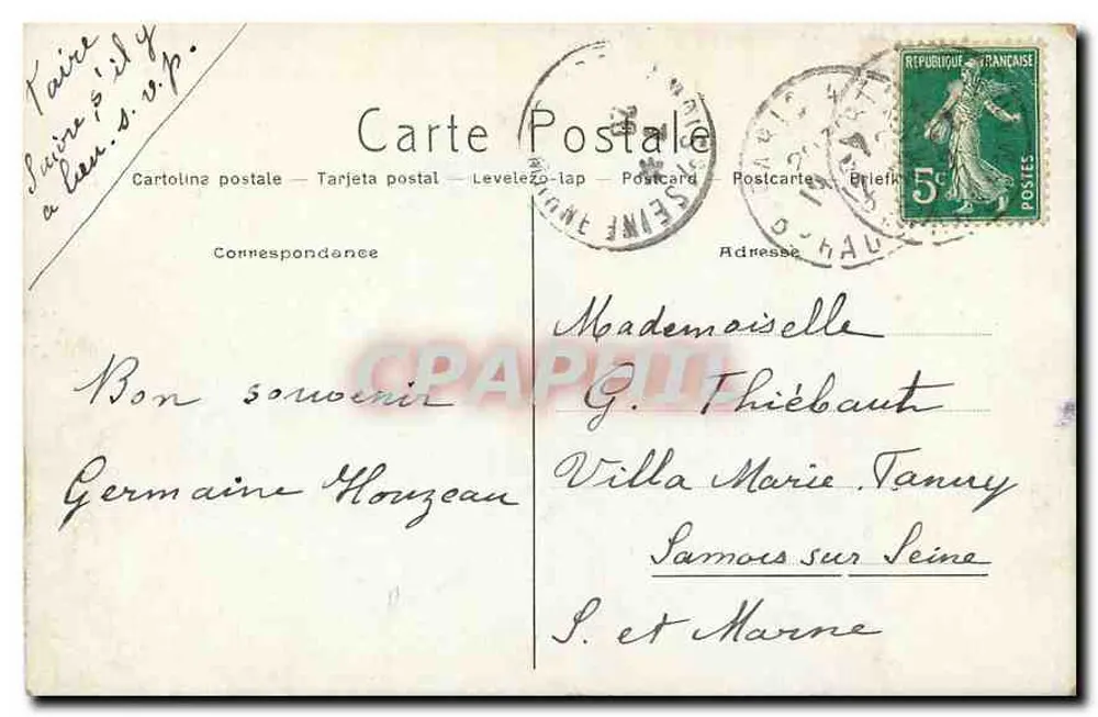 Paris — A Estação da Este — Editor anônimo, n° 52 - Verso