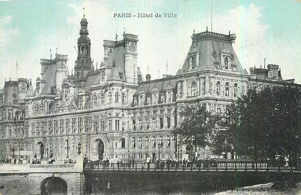 PARIS - Hotel de Ville — vista panorâmica — editor não visível - Frente