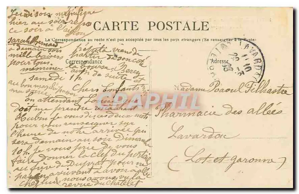 Paris (XIXe) — Buttes-Chaumont — Le Pont suspendu — E.V. 362 - Verso