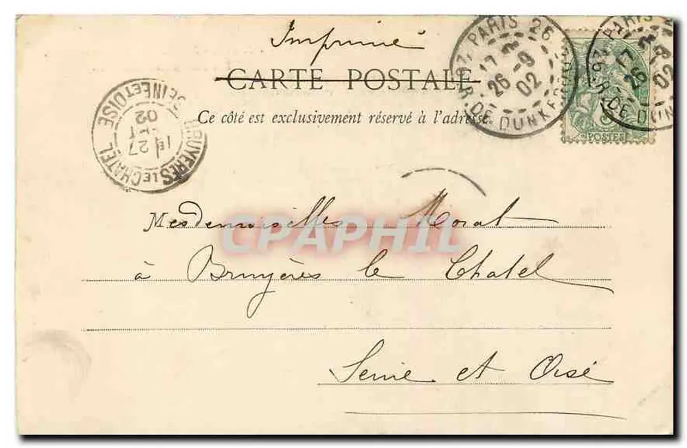 Paris, Bois de Boulogne — La Fontaine Médicis — Druckerei C.P.A.P.H.I.L. - Rückseite
