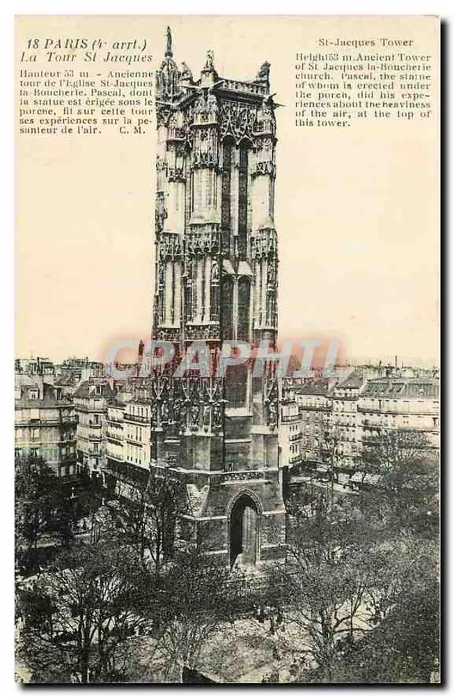 Paris (18e arrondissement) — Torre St-Jacques la-Boucherie — Edição Gresson, Paris - Frente