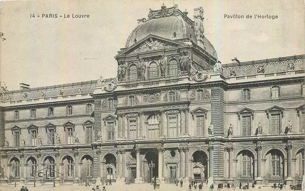 Paris - Le Louvre — Pavillon de l'Horloge — éditeur C.L.B. n°14 - Recto