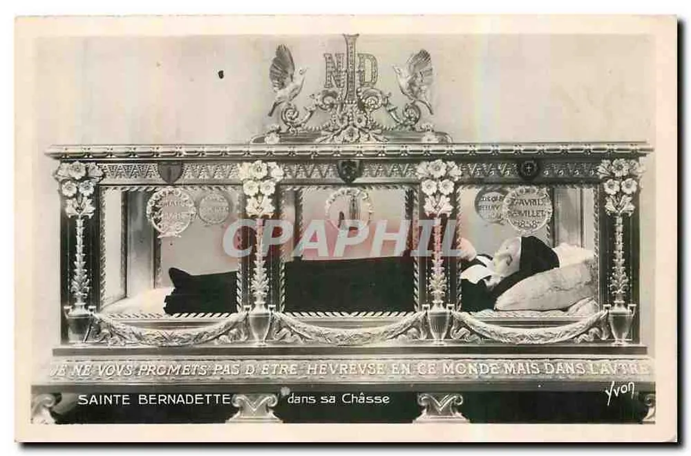 Santa Bernadette em sua cápsula — Convento de São Gildardo, Nevers — Éditions d'Art, Paris - Frente