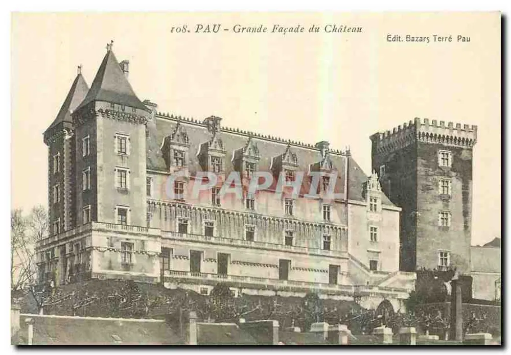 Pau - Grande Facha do Castelo — Édit. Bazars Terré Pau, n° 108 - Frente