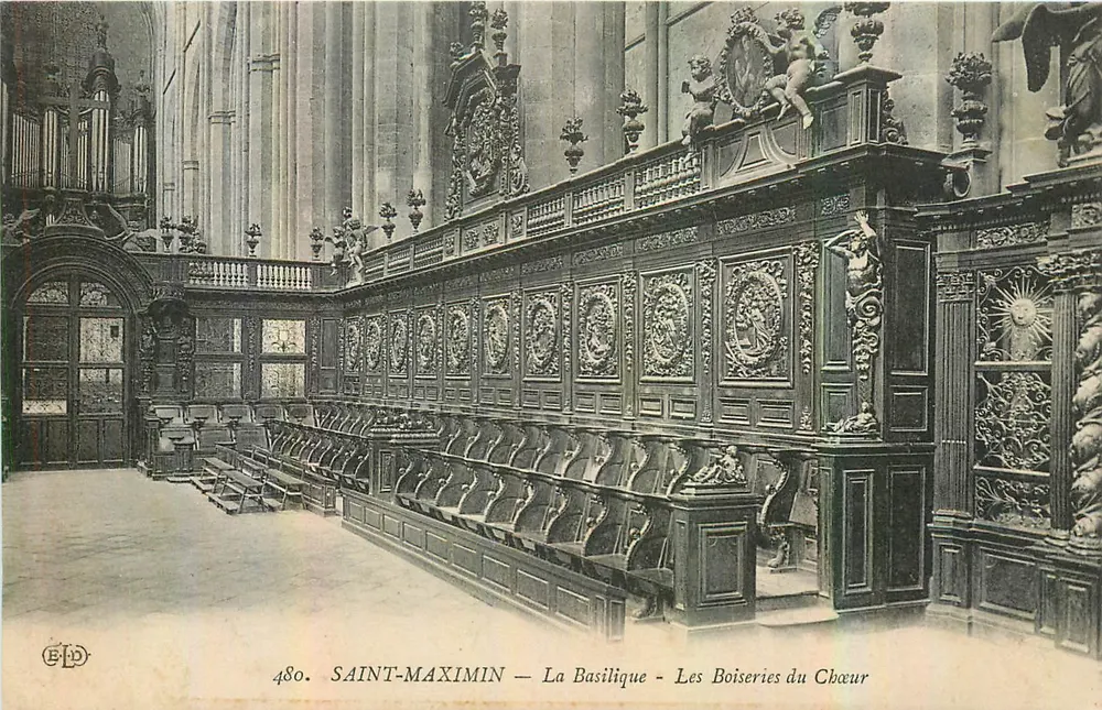 Saint-Maximin — A Basílica — As Carpintarias do Coro — Editor E.P.D. n° 480 - Frente