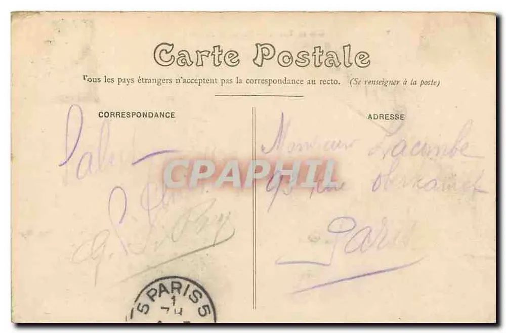 Tours — Palácio de Justiça — G B 15, editor BAZAR - Verso