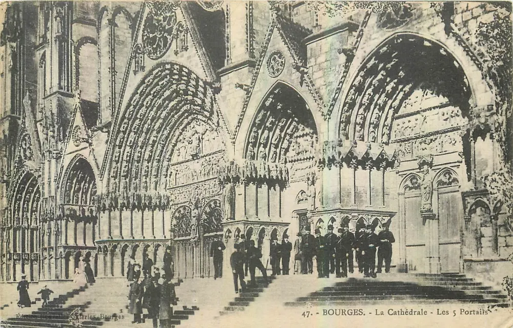 Bourges - A Catedral - Os 5 Portais — Imprimeries Réunies de Nancy, n°47 - Frente