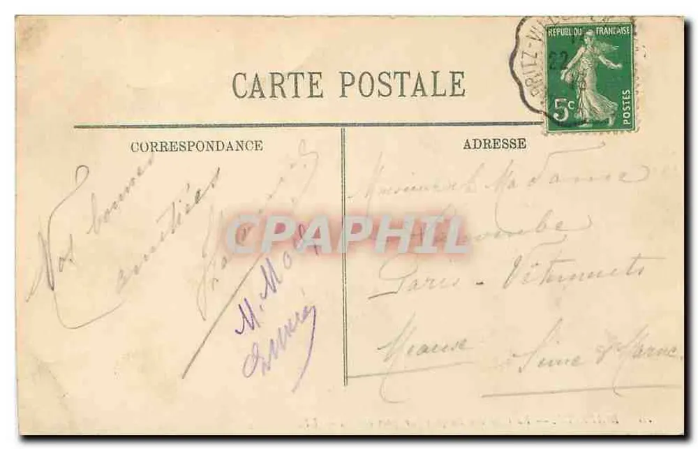 Blarritz — La Côte des Basques en tiempo de tormenta — LL. - Reverso