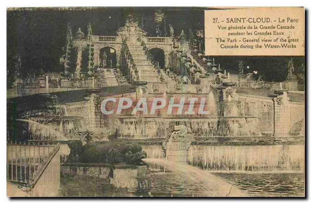 Saint-Cloud — Allgemeiner Blick auf die Grande Cascade — n°27 - Vorderseite