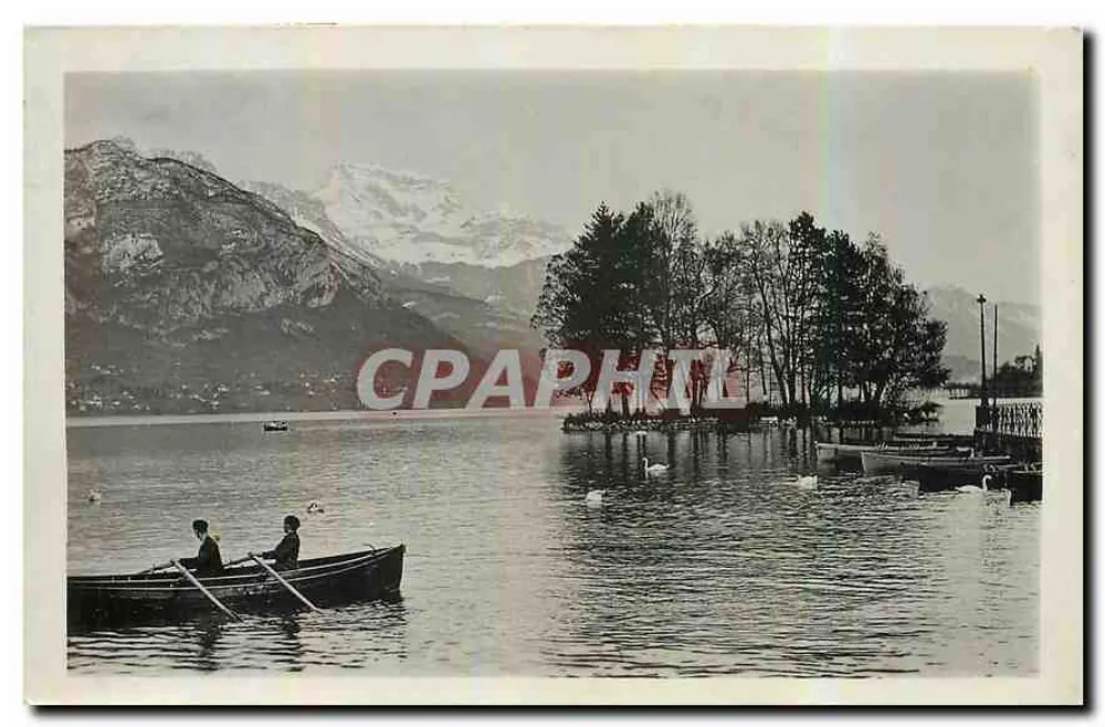 Lago d'Annecy — Ilha dos Cisnes — Éditions R. Grunaud, Lyon - Frente