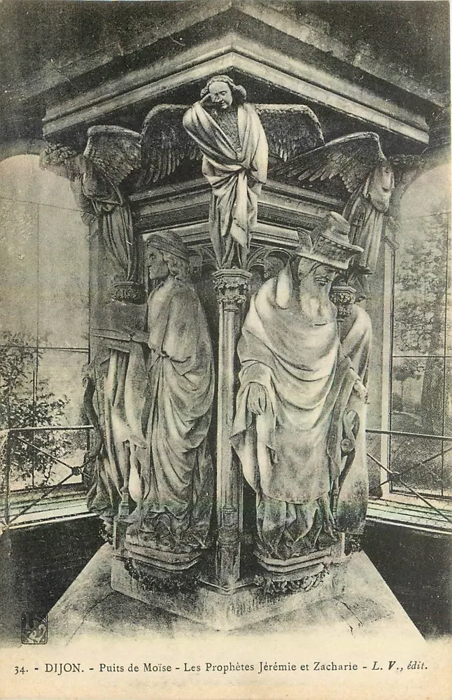 Dijon - Der Brunnen des Mose - Die Propheten Jeremias und Zacharias - L. V., Verleger - Vorderseite