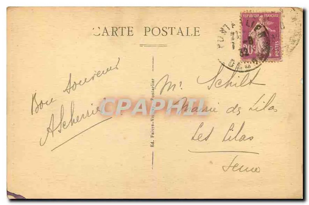 Umgebung von Pontarlier — Der Coi des Roches an der Schweizer Grenze — Verlag Farye-Voltaire - Rückseite