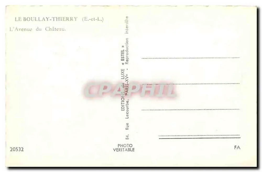 Le Boullay-Thierry — L' Avenue du Château — Editore Estel - Verso