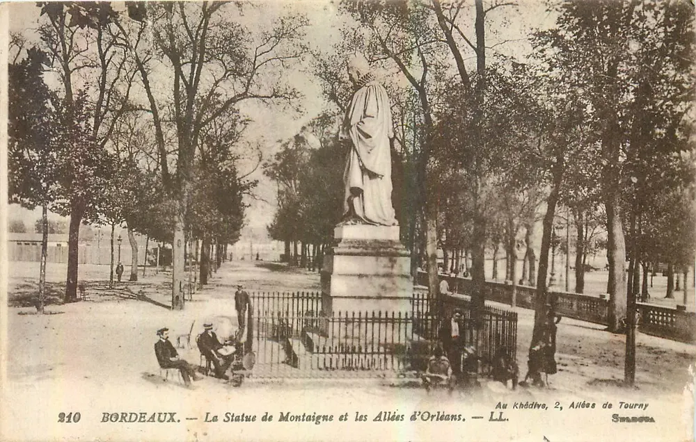 Bordeaux — Die Statue von Montaigne und die Allées d'Orléans — LL. n°210 - Vorderseite