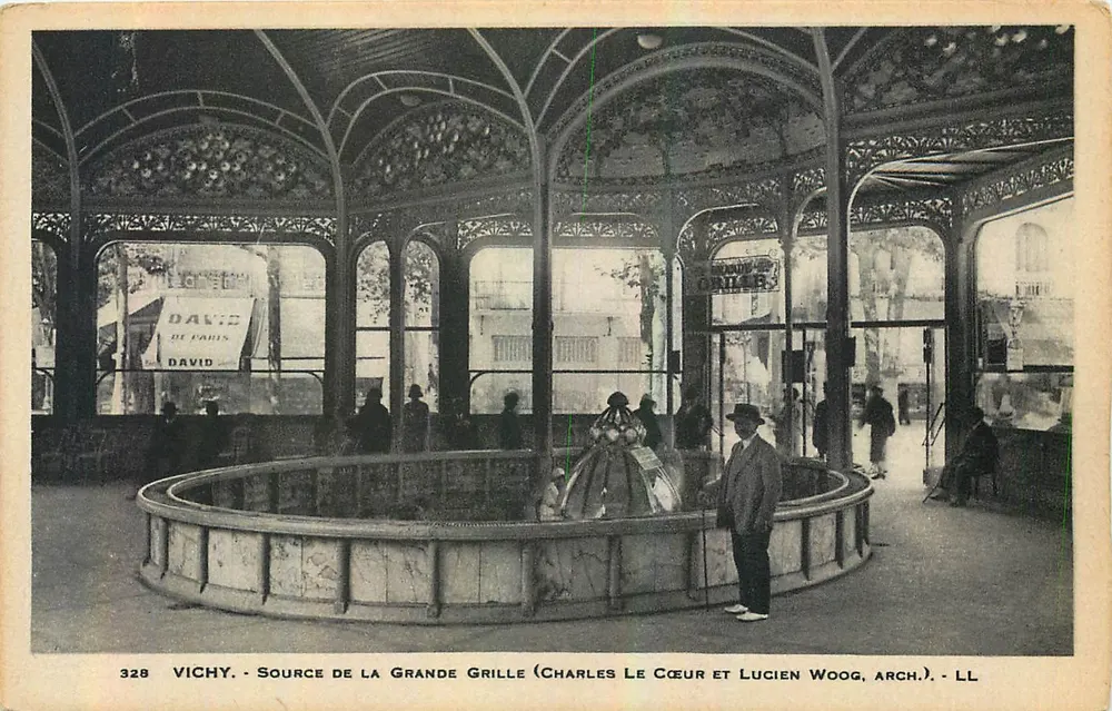 Vichy - Fonte da Grande Grille (Charles Le Cœur e Lucien Woog, arq.) - Frente