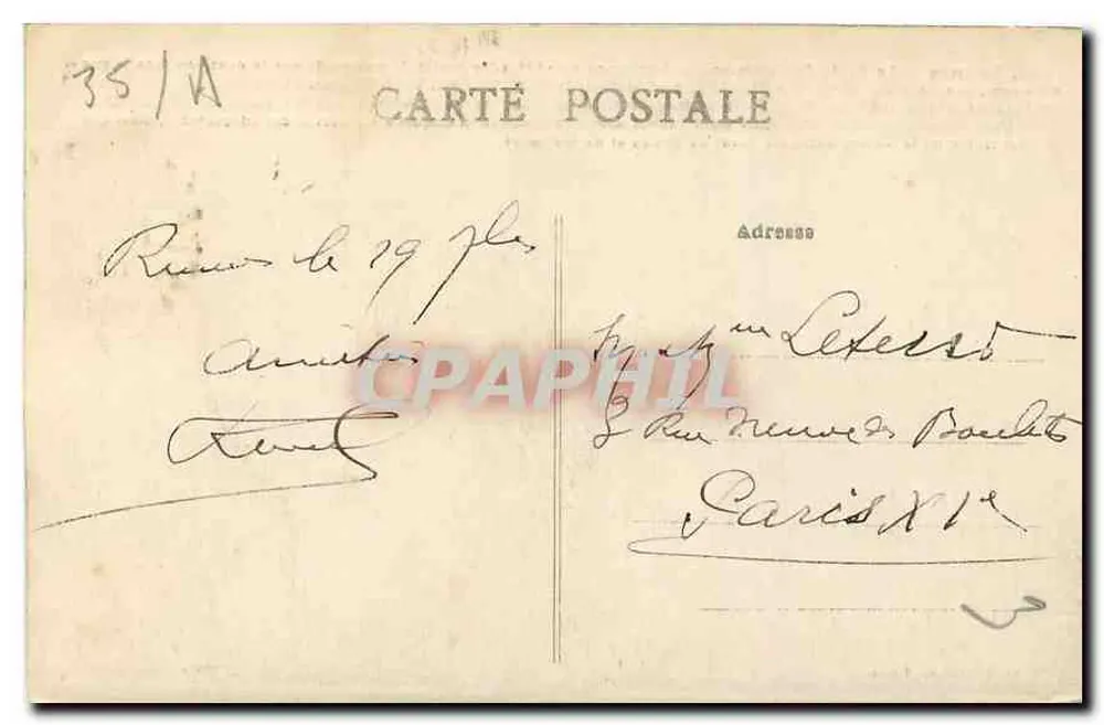 Rennes — O Palácio do Comércio — Editor Tidieux, Rennes, n°81 - Verso