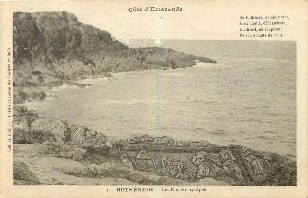 Küste von Émeraude — Die gemeißelten Felsen — Hôtel-Restaurant de Rothéneuf, H. Bréthon - Vorderseite