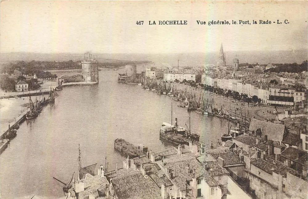 La Rochelle — Vue générale, le Port, la Rade — L.C. n°467 - Recto