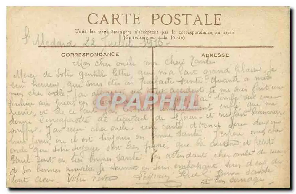 Bordeaux. Estátua de Tourny — editor L.V. Cie, n°16 - Verso
