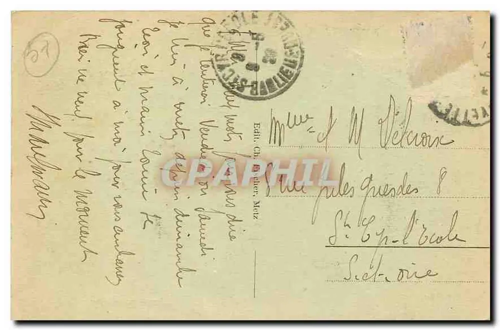 Metz - A Gruta da Esplanada — editor Ch. Drieten, n°9 - Verso