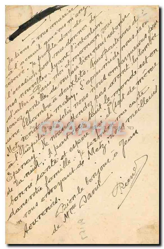 METZ - Stacja — widok stacji z zegarem — wydawca nieznany, nr serii 142 - Rewers