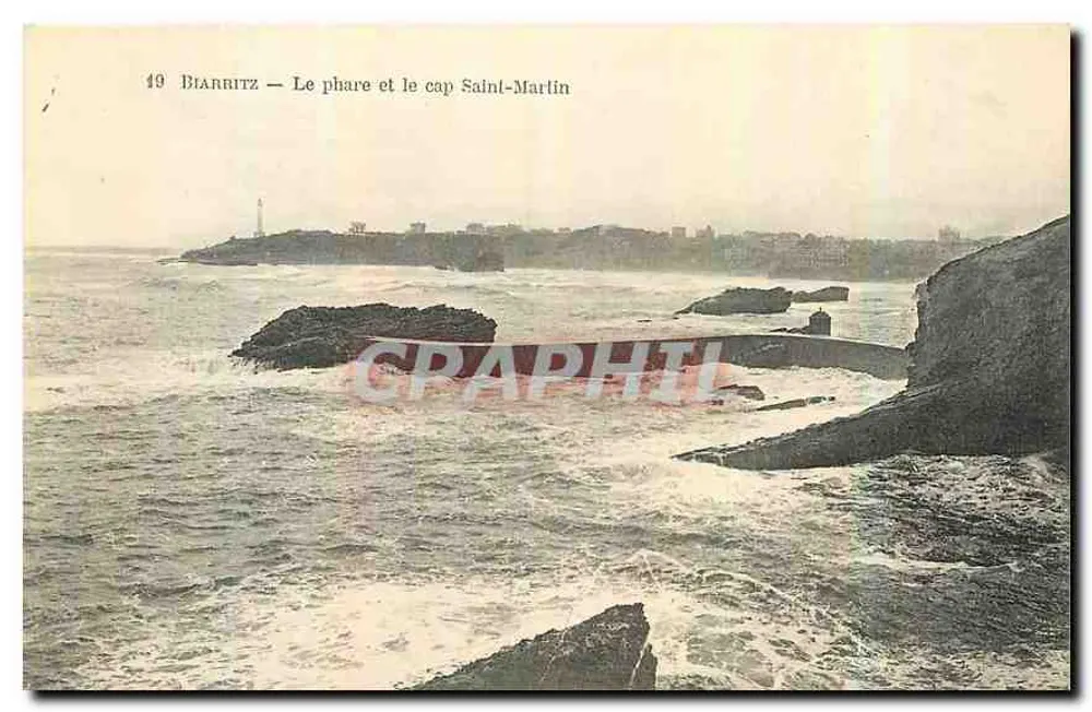 Biarritz — Il faro e il capo Saint-Martin — Graphil, n°19 - Recto