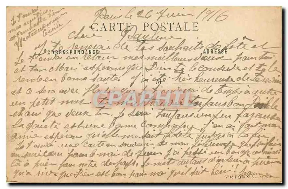 Sacro-Cora de Montmartre — oração pela vitória francesa — H. Vandey, Imp. Editora, 46, Faub. do Temple, Paris - Verso
