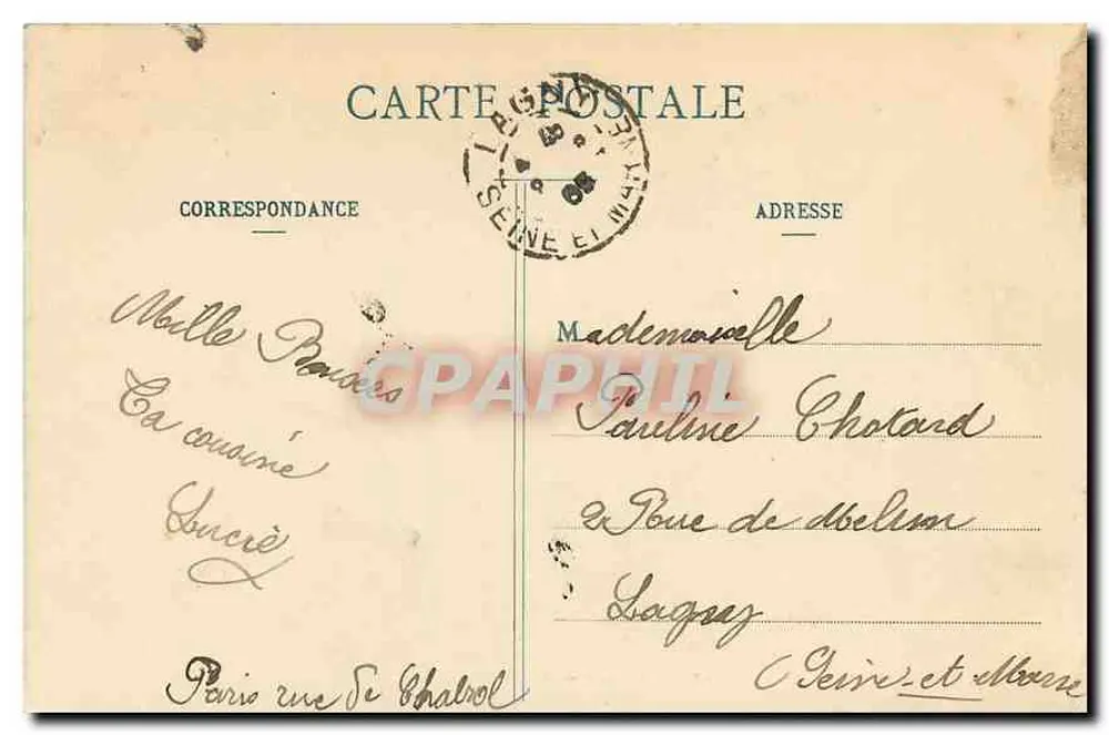 Paris - Jardim das Tuileries — vista da fonte — editor anônimo, n° 35 - Verso