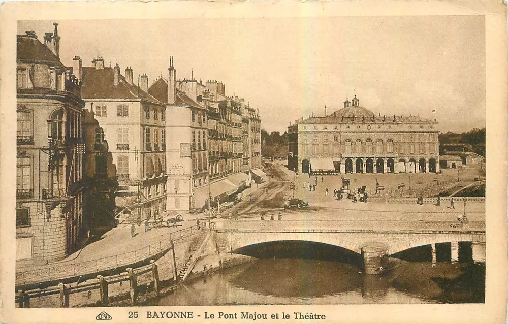 Bayonne - Le Pont Majou et le Théâtre — éditeur Bayonne, n° 25 - Recto