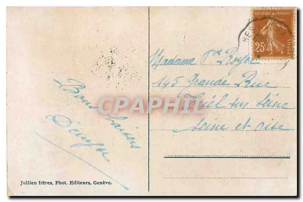 Vue prise de la Flégère — Montagnes du Chamonix — J.J. 6645 - Verso