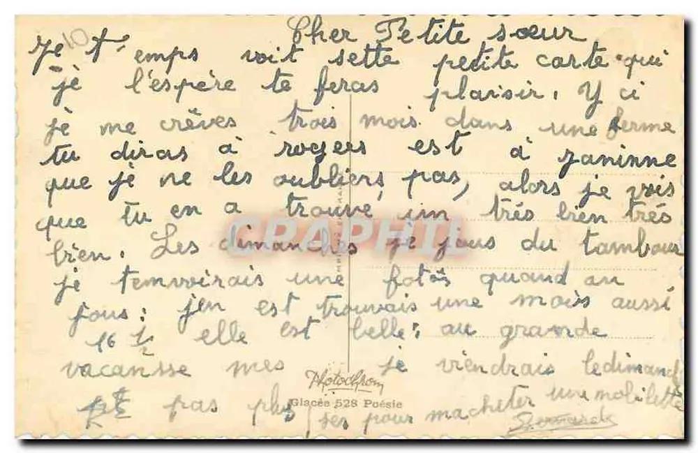 Casal apaixonado — cena romântica — Photoclam, série 528 Poésie - Verso