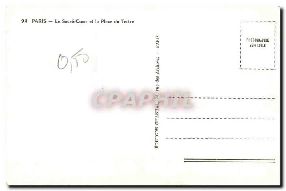 Paris — Le Sacré-Cœur et la Place du Tertre — Éditions Chantal - Verso