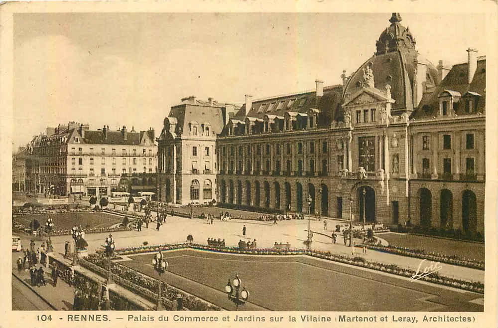 Rennes — Palast des Handels und Gärten an der Vilaine — Martenot et Leray, Architekten - Vorderseite