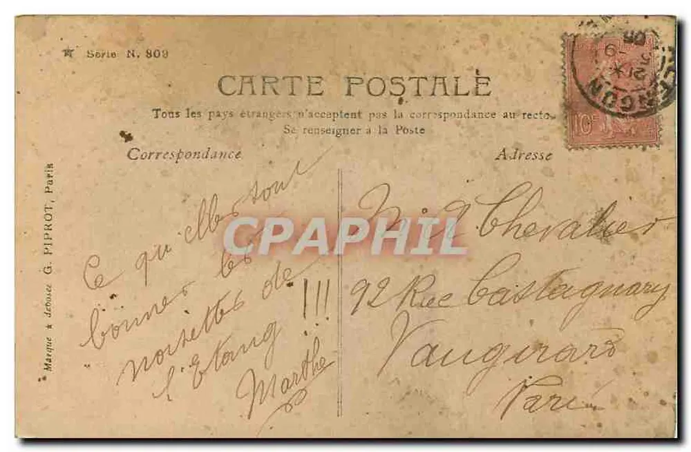 Rose & Papillon — Systeobing Paris — Série N°809 - Verso