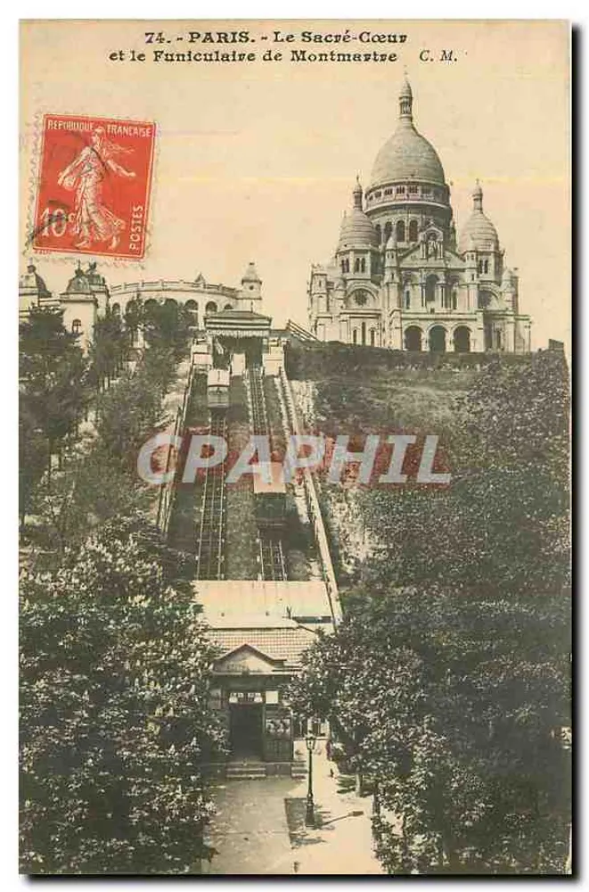 Paris - Der Sacré-Cœur und die Montmartre-Bergbahn — C.M. - Vorderseite