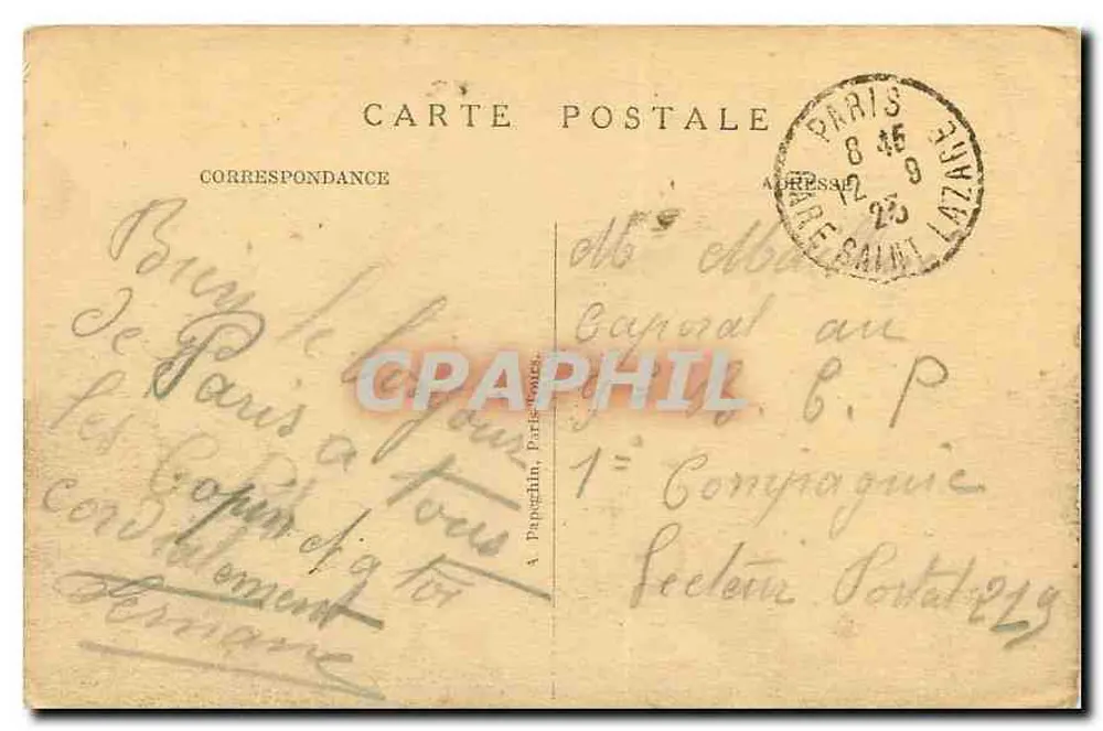 Paris — Place de la Concorde — Les Fontaines et l'Obélisque — A. P. - Verso