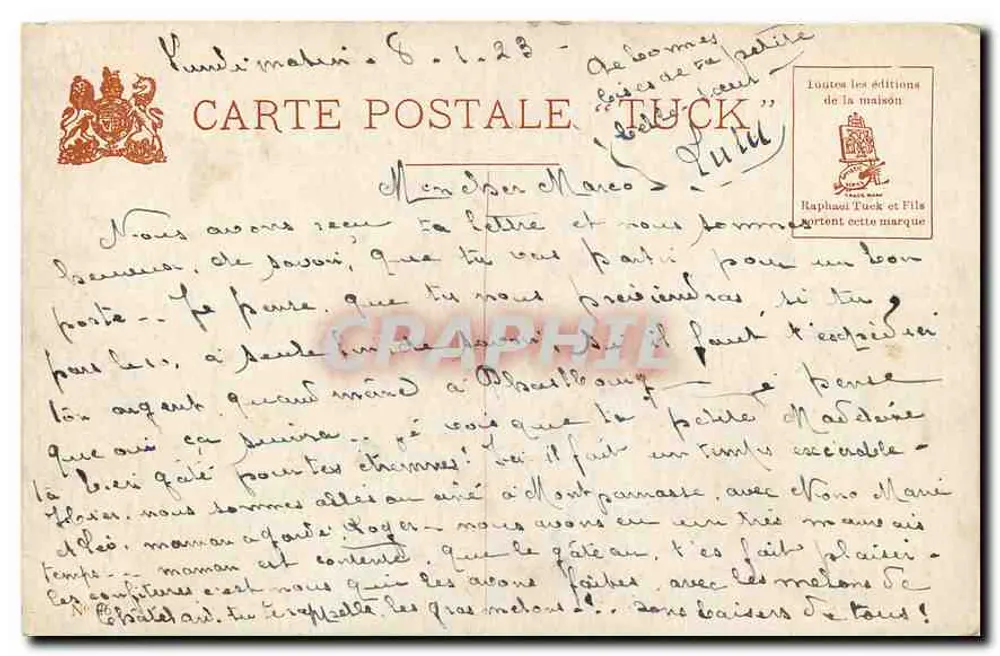 Paris, Panteão e Praça Médicis — edição Tuck - Verso