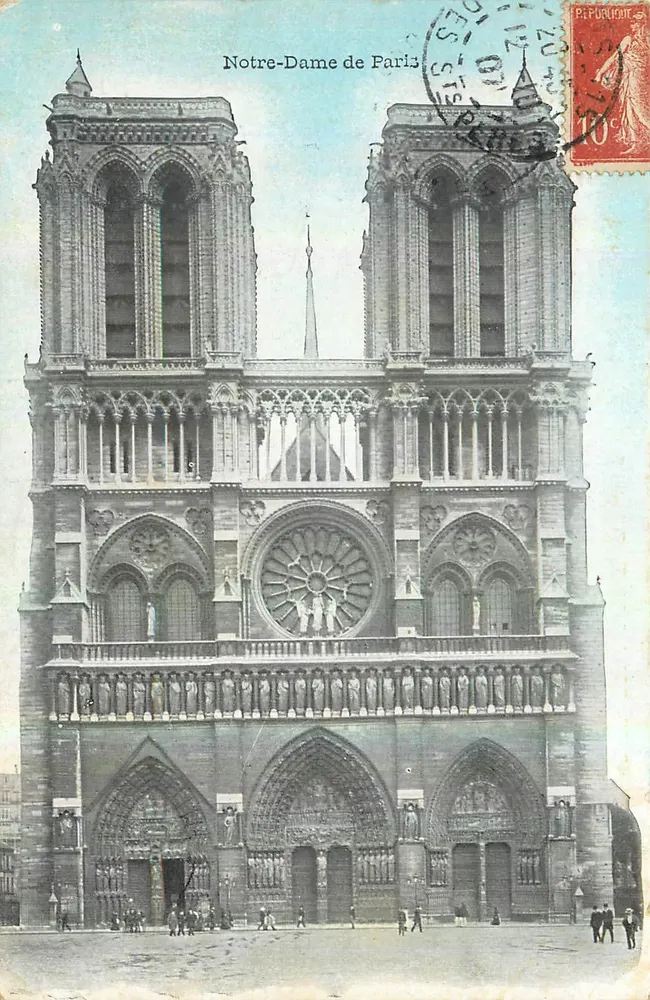 Notre-Dame de Paris — vista da fachada — editor desconhecido, número de série não visível - Frente