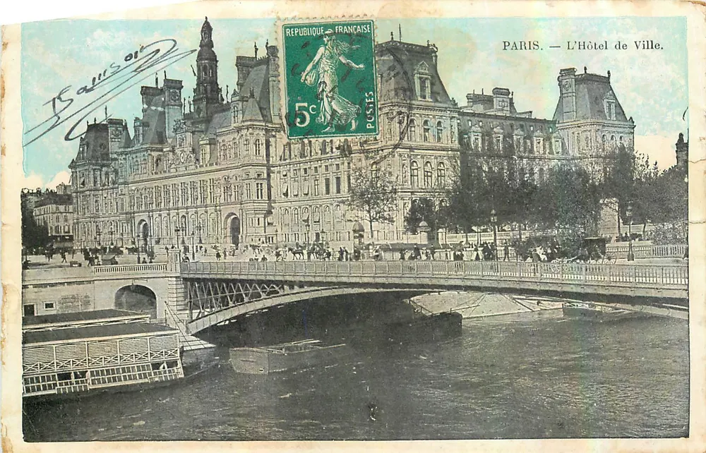 Paris — O Hôtel de Ville — editor Ballisot, número de série não visível - Frente