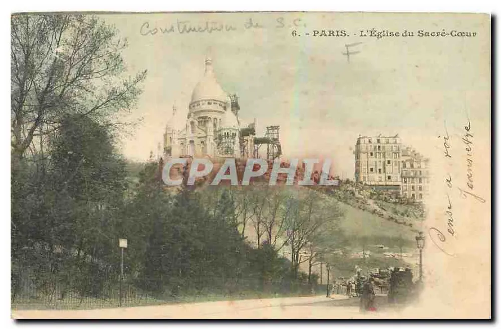 Paris - L'Église du Sacré-Cœur — Construction en cours — éditeur non visible - Recto