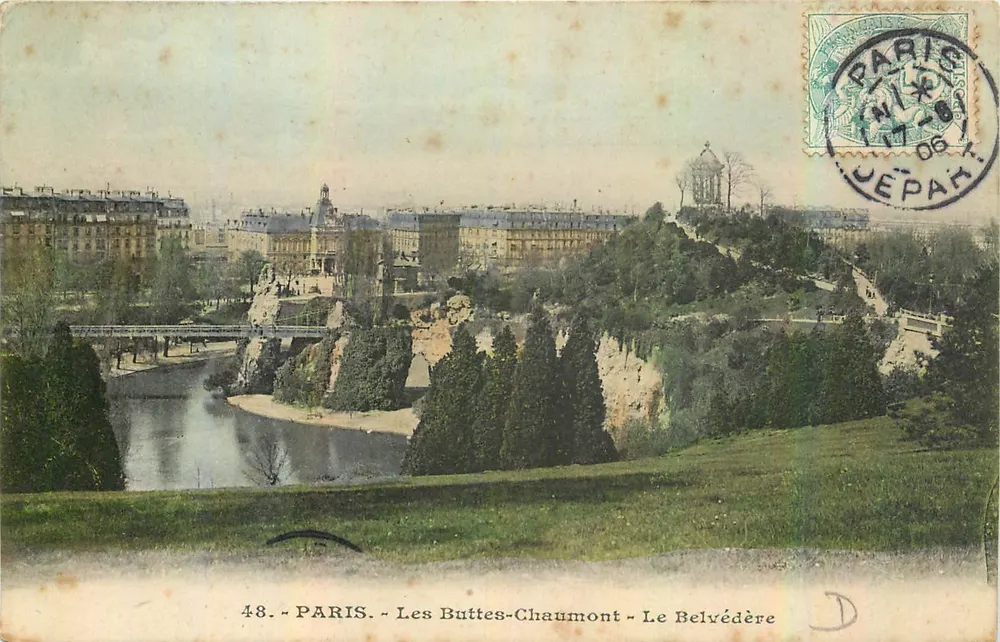 Paris - Les Buttes-Chaumont - Le Belvédère — éditeur non identifié, n° 48 - Recto