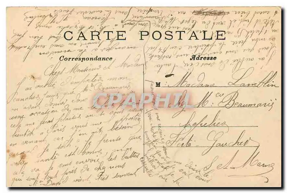 Paris - Buttes-Chaumont - Le Pont suspendu et le Lac — C. M. n°1295 - Verso