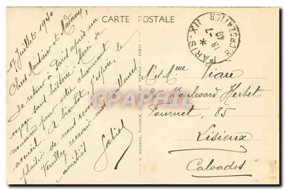 Torre Saint-Jacques — Paris — Editor L. Robesson, n° 367 - Verso