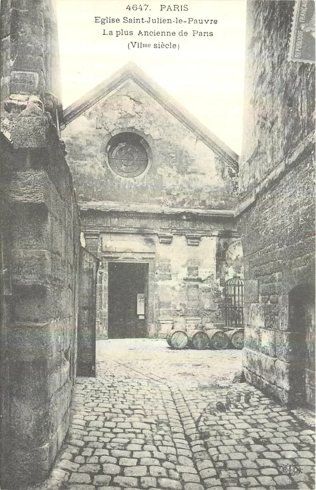 Église Saint-Julien-le-Pauvre — La plus ancienne de Paris — (VIIe siècle) — Éditeur B.I.D. n°4647 - Recto